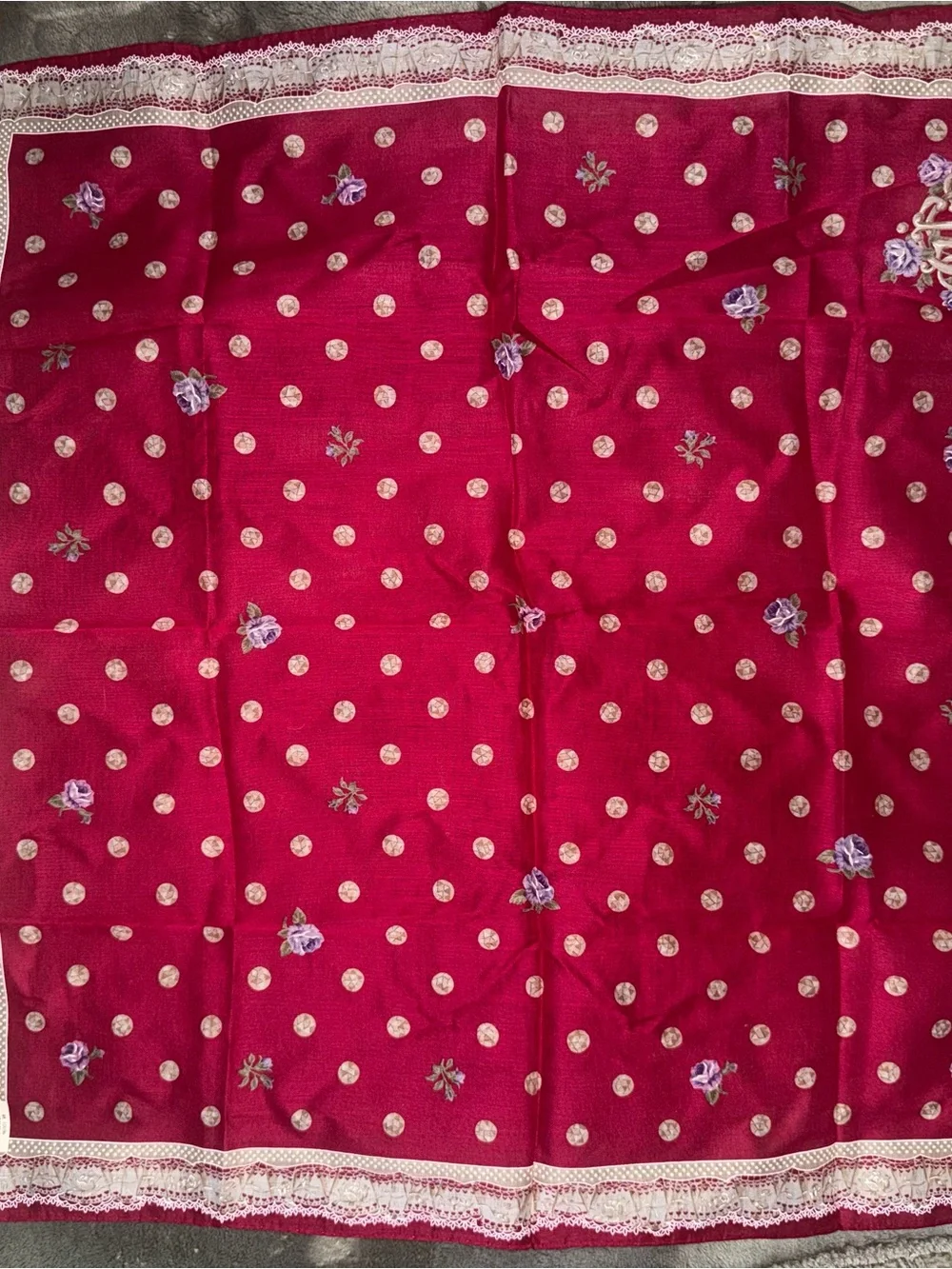 Dior Floral Cotton Scarf Vintage